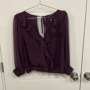 Purple polka dot blouse